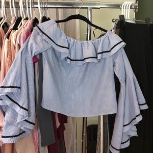 Off the shoulder long sleeve shirt